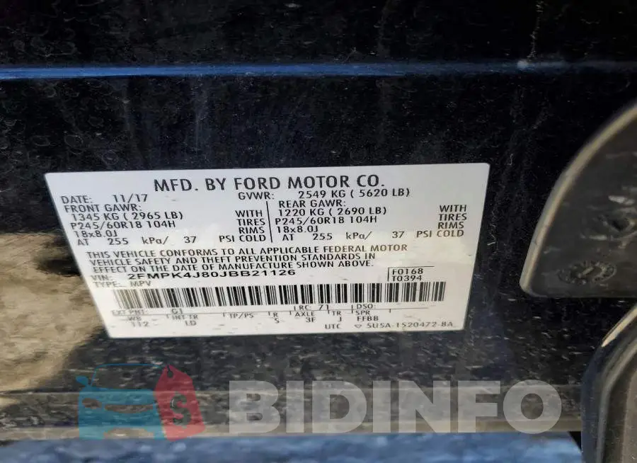 2FMPK4J80JBB21126 Photo# 13