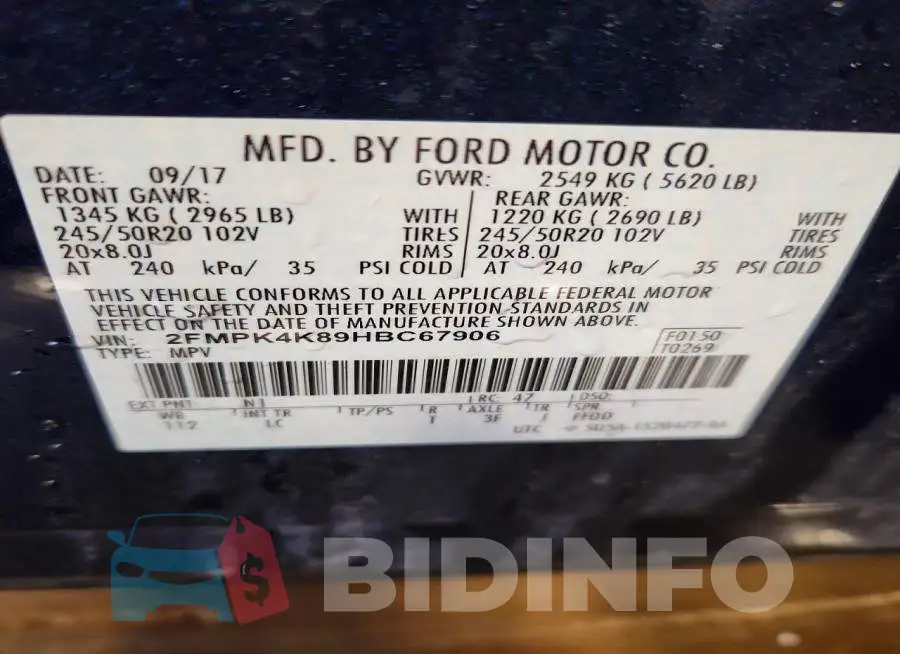 2FMPK4K89HBC67906 Photo# 14