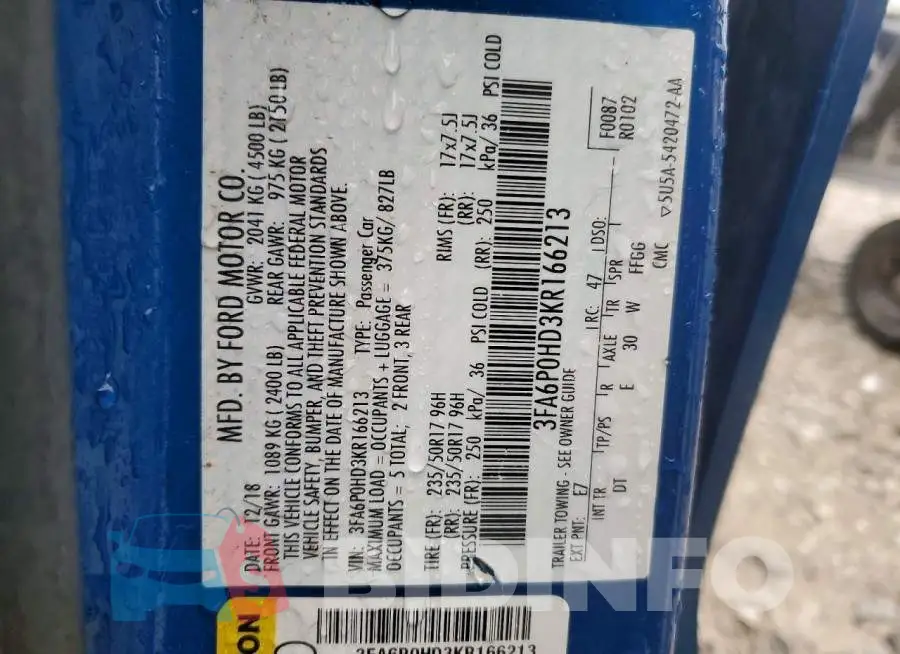 3FA6P0HD3KR166213 Photo# 12