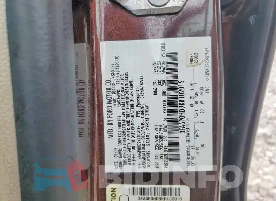 3FA6P0HD9KR102015 Photo# 12
