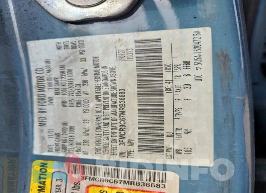 3FMCR9C67MRB36683 Photo# 12