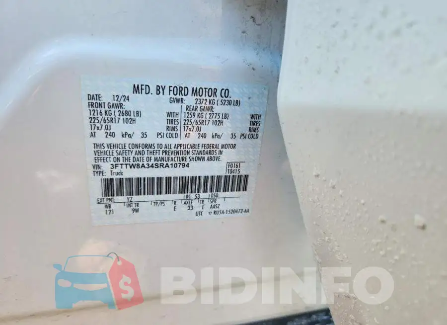 3FTTW8A34SRA10794 Photo# 12