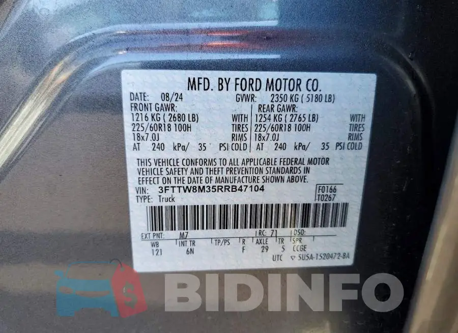 3FTTW8M35RRB47104 Photo# 12