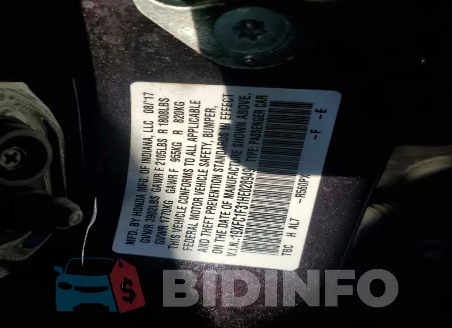 19XFC1F31HE028949 Photo# 13