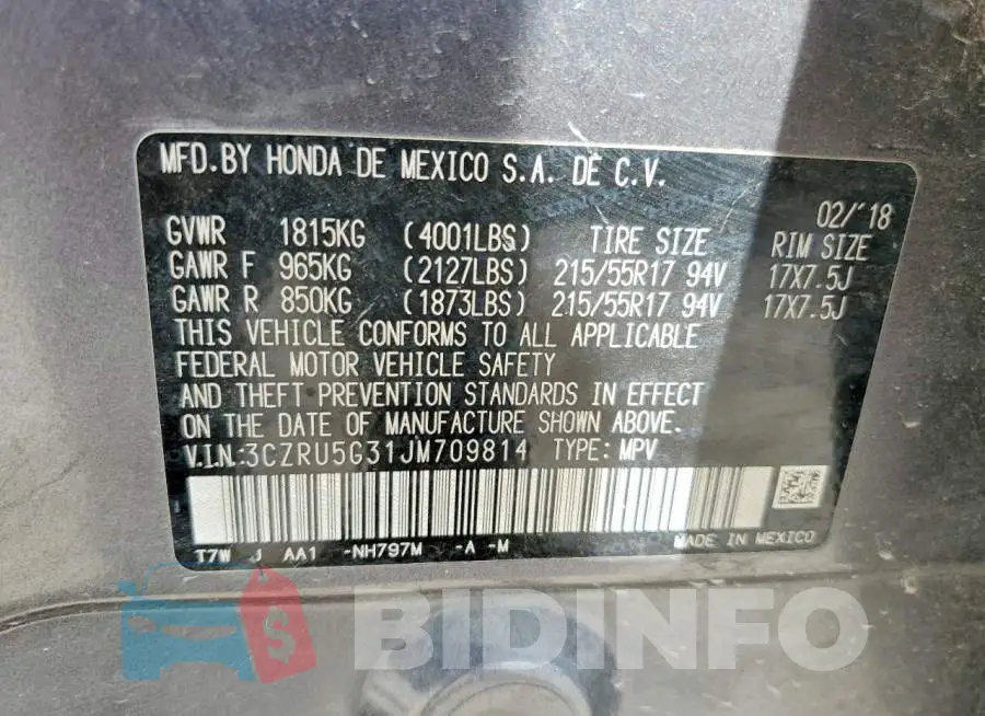 3CZRU5G31JM709814 Photo# 13