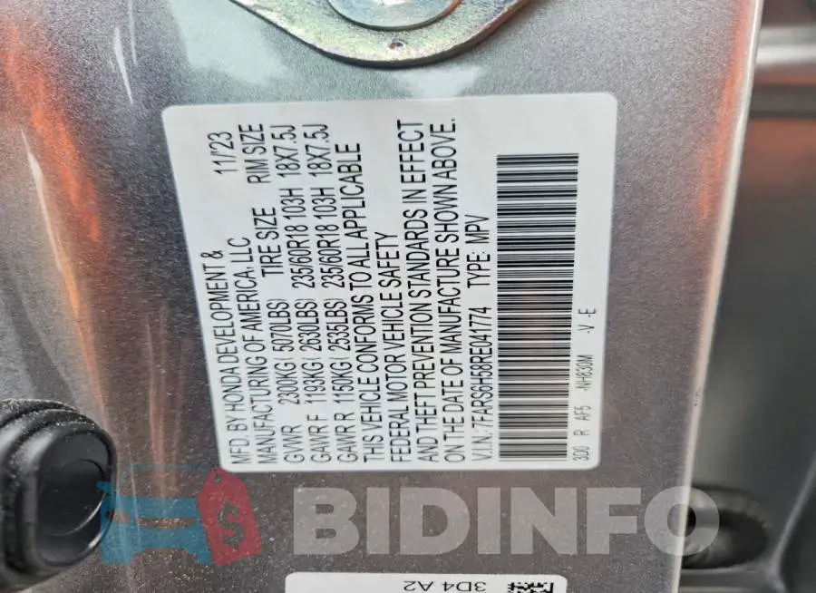7FARS6H58RE041774 Photo# 14