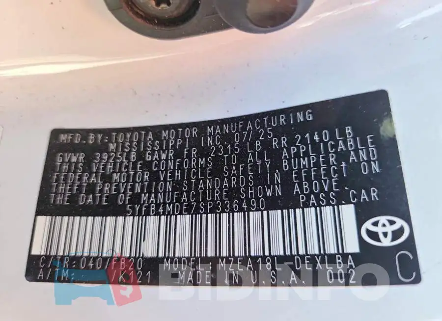 5YFB4MDE7SP336490 Photo# 12