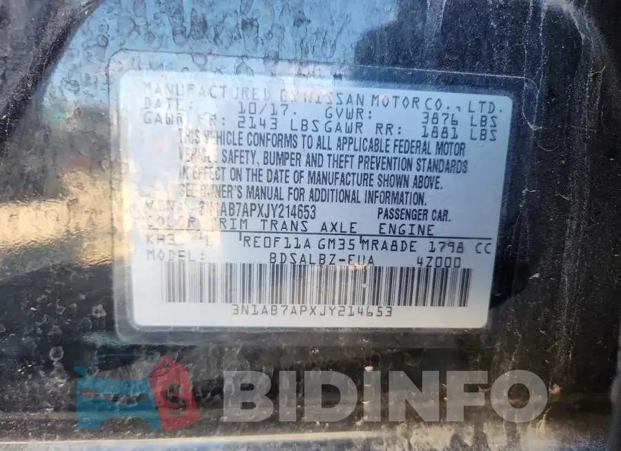 3N1AB7APXJY214653 Photo# 13