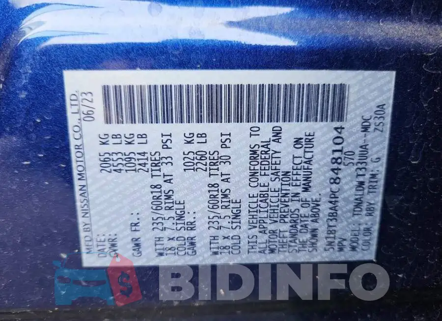 5N1BT3BA4PC848104 Photo# 12
