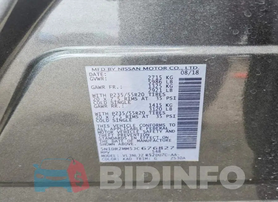 5N1DR2MM5JC676827 Photo# 12