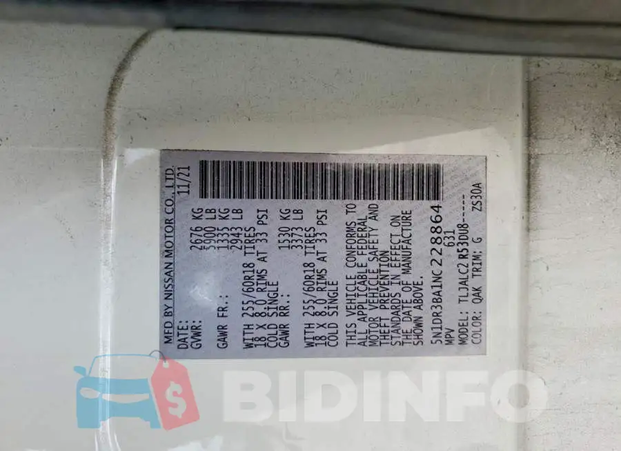 5N1DR3BA1NC228864 Photo# 13