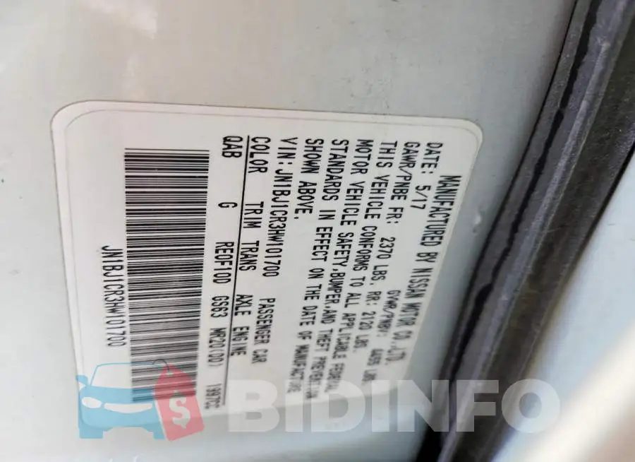 JN1BJ1CR3HW101700 Photo# 14
