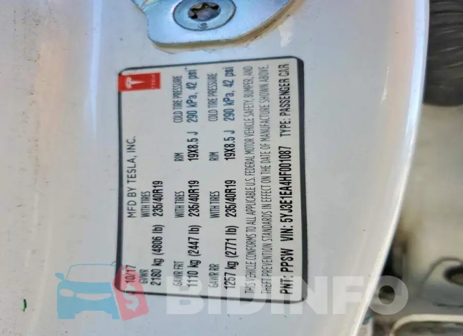 5YJ3E1EA4HF001087 Photo# 13