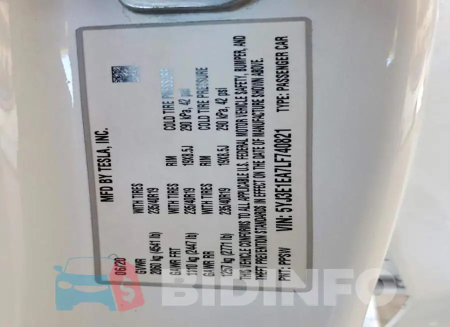 5YJ3E1EA7LF740821 Photo# 12