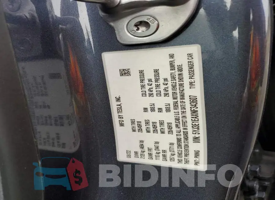 5YJ3E1EAXNF343607 Photo# 12