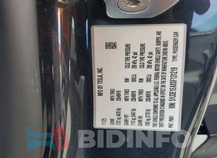 5YJ3E1EAXSF131219 Photo# 12