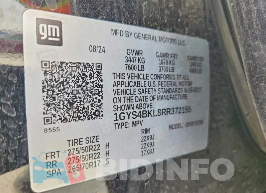 1GYS4BKL8RR372155 Photo# 13