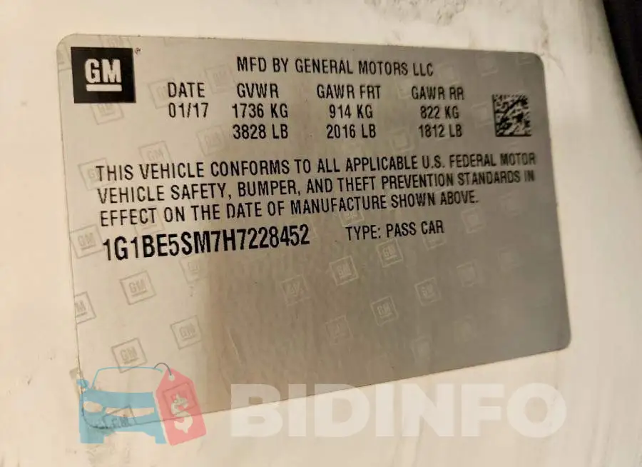 1G1BE5SM7H7228452 Photo# 13