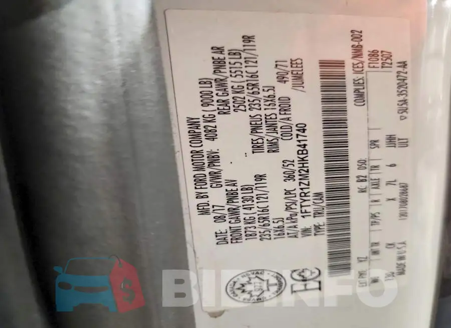 1FTYR1ZM2HKB41740 Photo# 13