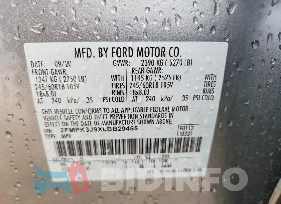 2FMPK3J9XLBB29465 Photo# 13