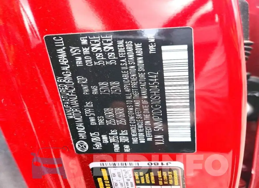5NMP2DG10SH045442 Photo# 14