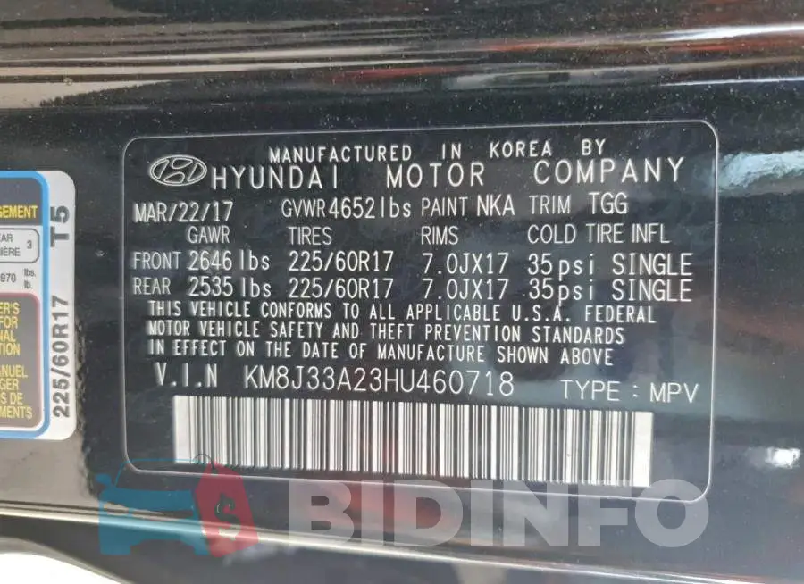 KM8J33A23HU460718 Photo# 13