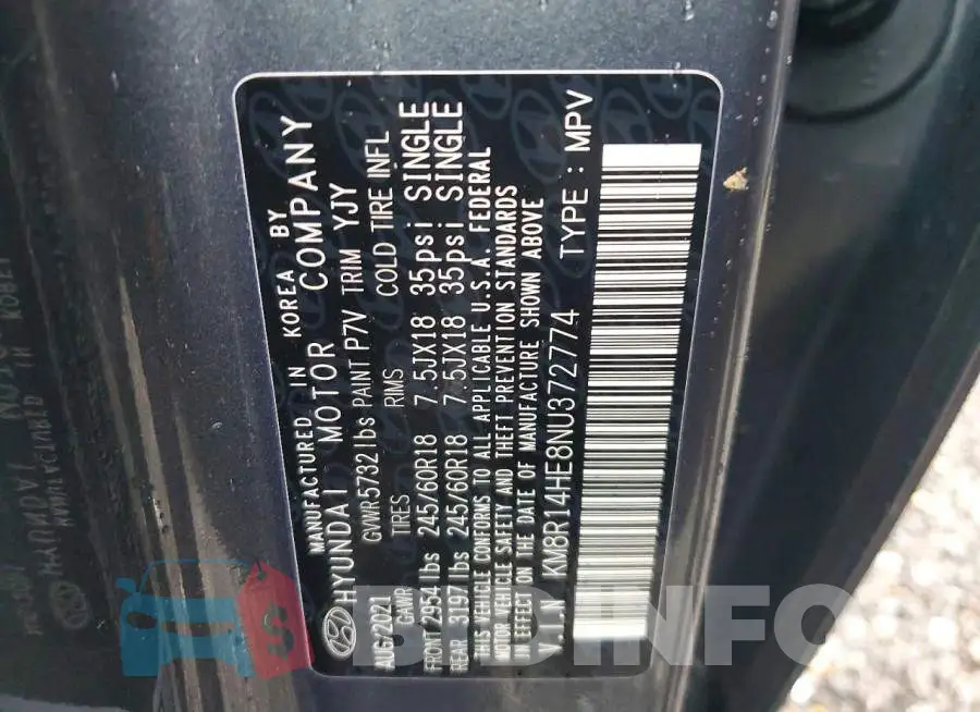 KM8R14HE8NU372774 Photo# 13
