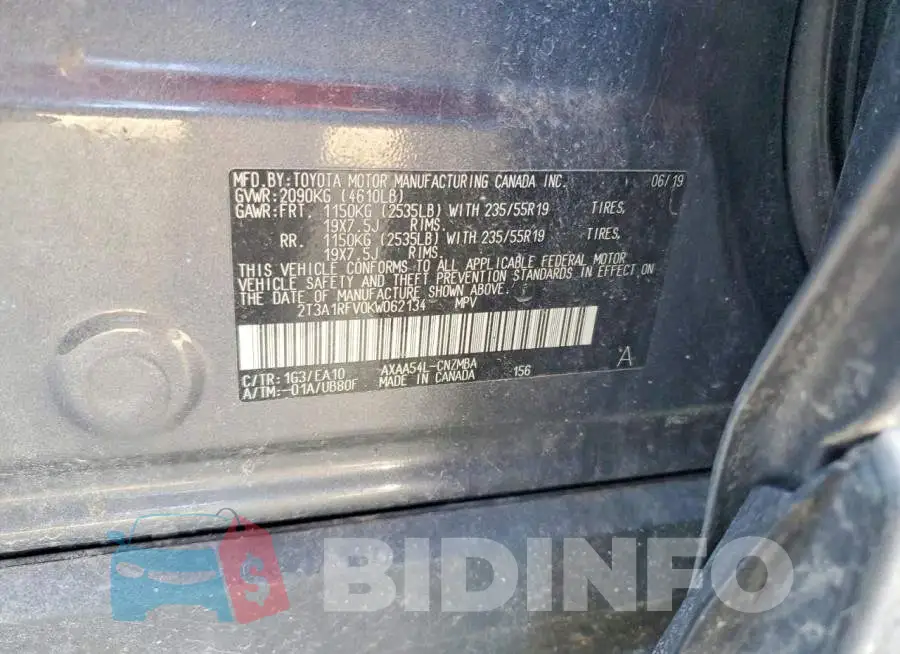 2T3A1RFV0KW062134 Photo# 12