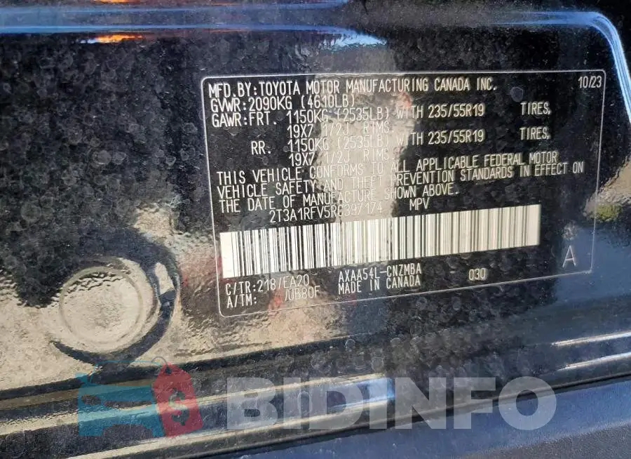 2T3A1RFV5RC397174 Photo# 14