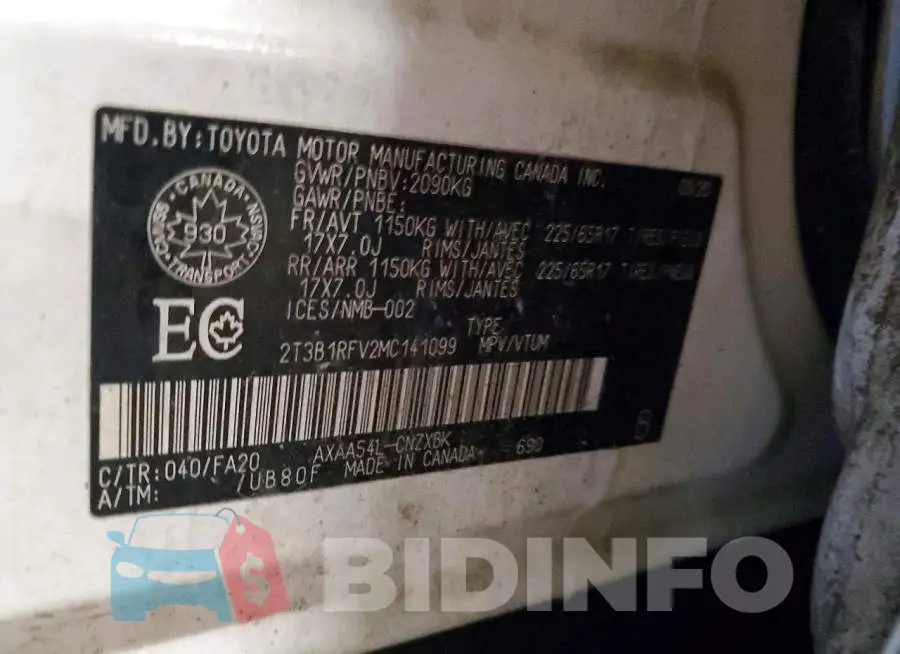2T3B1RFV2MC141099 Photo# 13