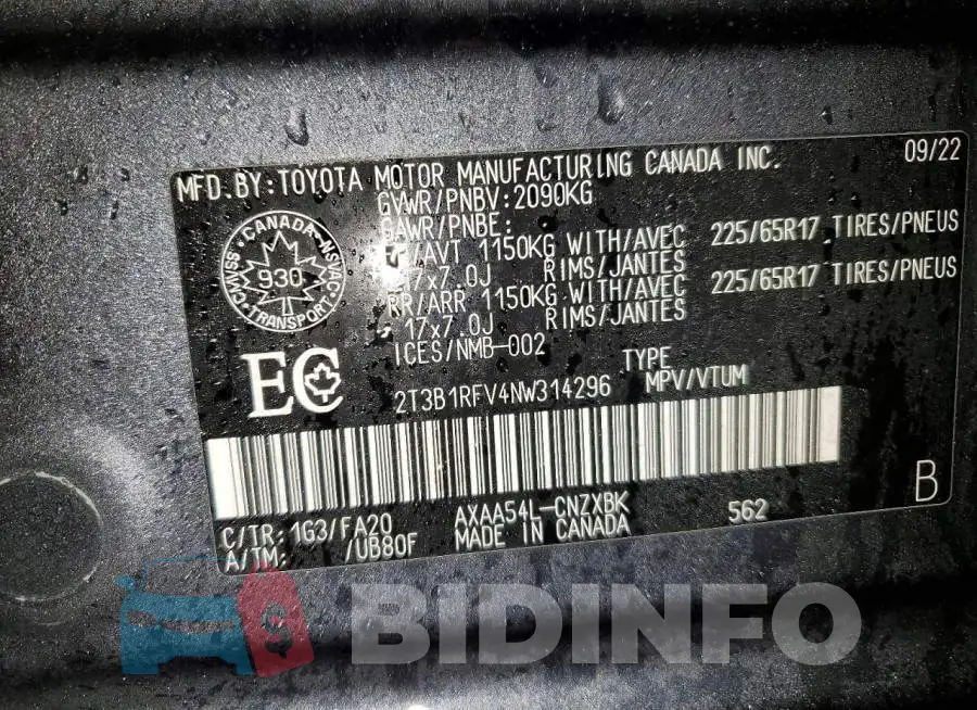 2T3B1RFV4NW314296 Photo# 14