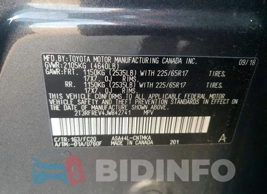 2T3RFREV4JW842741 Photo# 13