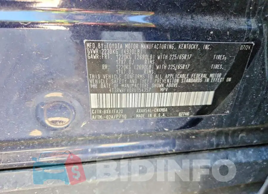 4T3RWRFV0RU154357 Photo# 12