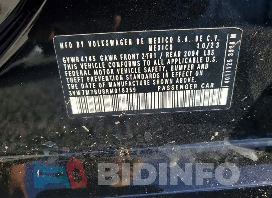 3VW7M7BU8RM018359 Photo# 12