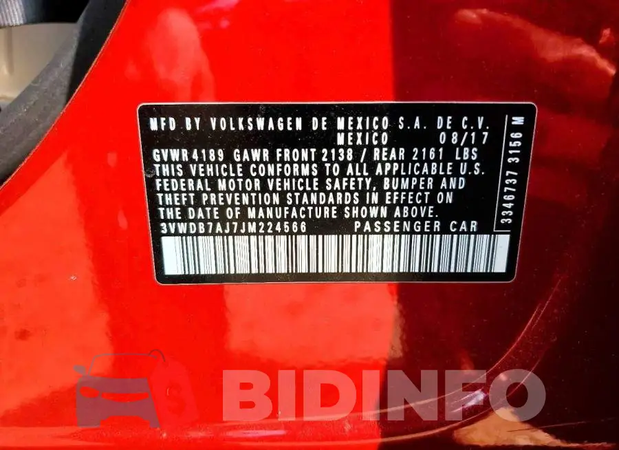 3VWDB7AJ7JM224566 Photo# 12