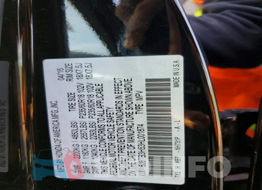5J8TB3H53HL001874 Photo# 12