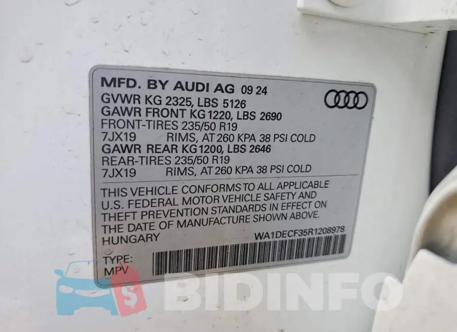 WA1DECF35R1208978 Photo# 13
