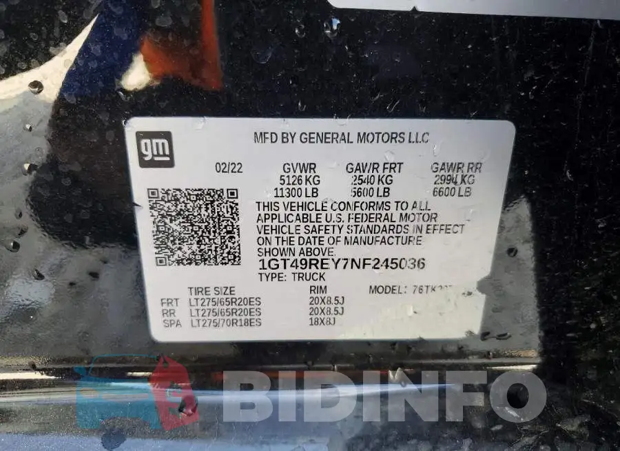 1GT49REY7NF245036 Photo# 13