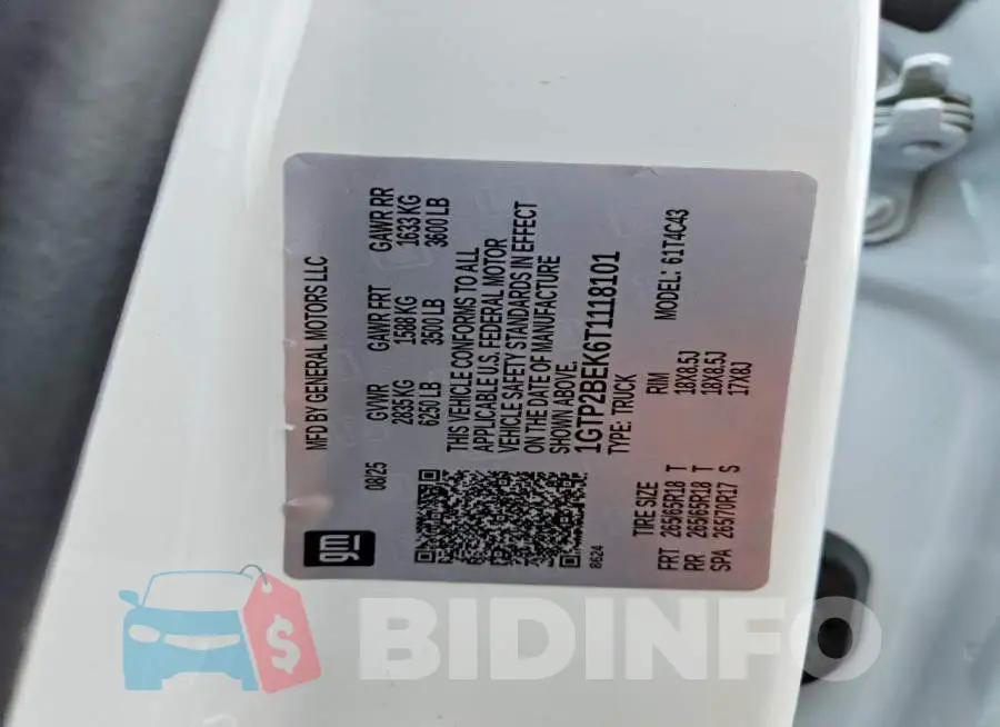 1GTP2BEK6T1118101 Photo# 12