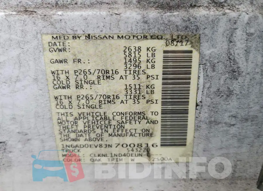 1N6AD0EV8JN700816 Photo# 12