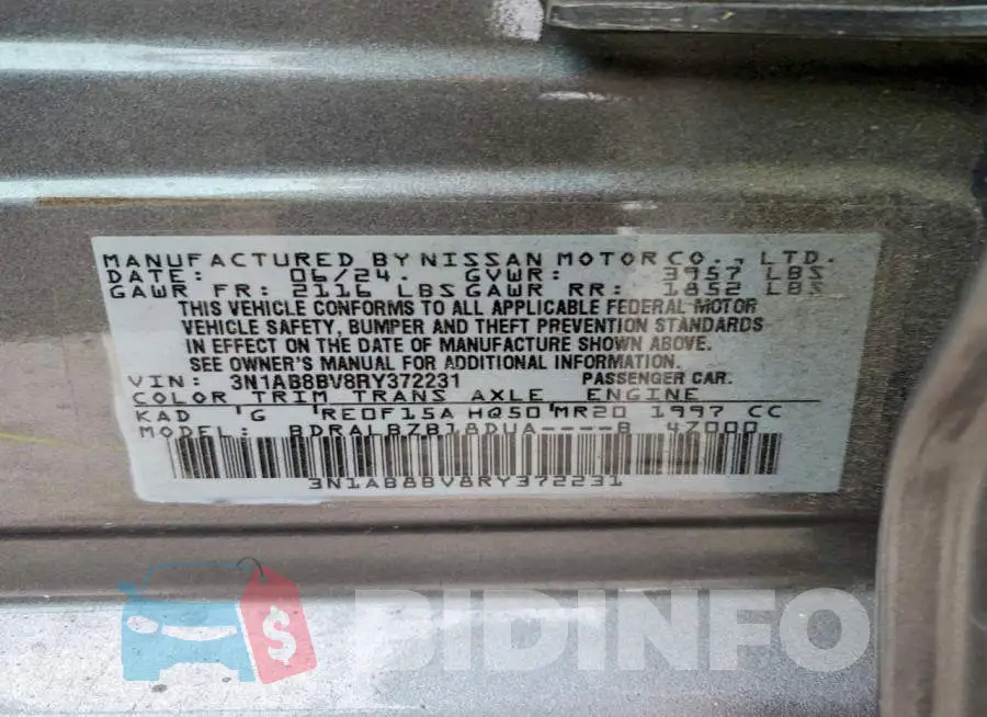 3N1AB8BV8RY372231 Photo# 13