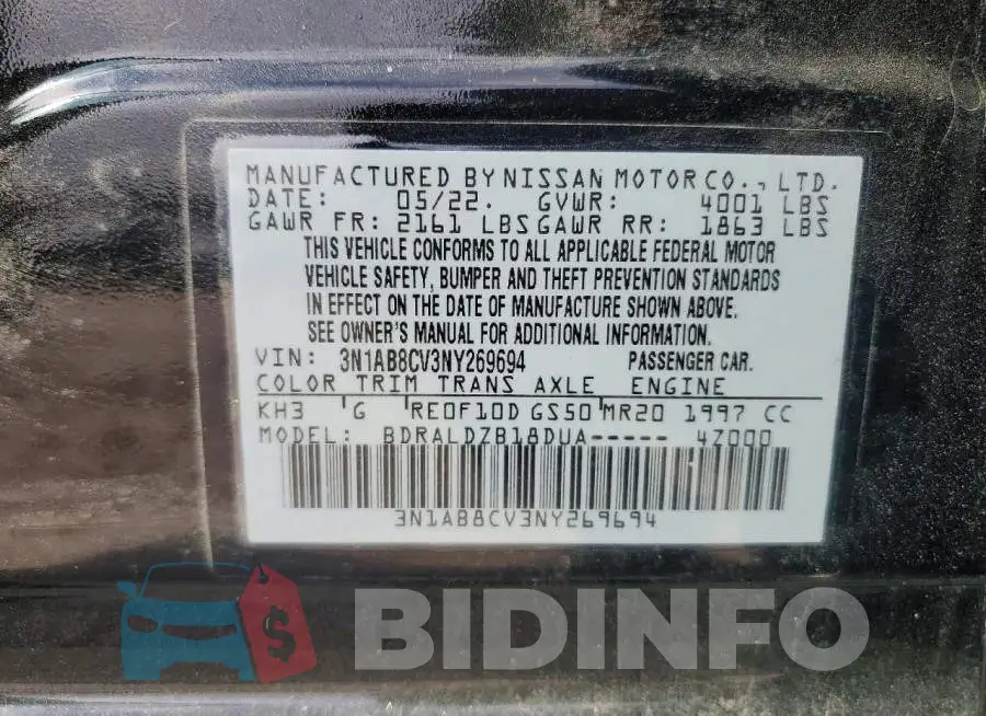3N1AB8CV3NY269694 Photo# 13