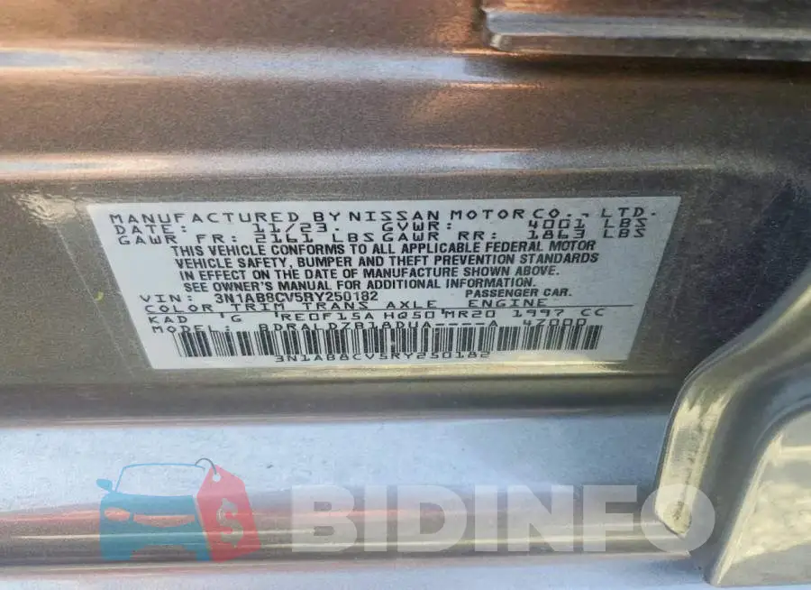 3N1AB8CV5RY250182 Photo# 12