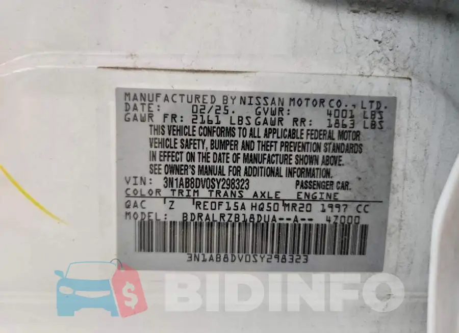 3N1AB8DV0SY298323 Photo# 12