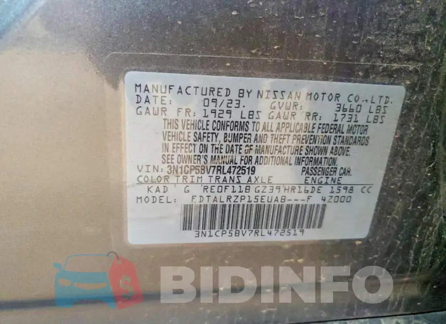 3N1CP5BV7RL472519 Photo# 12