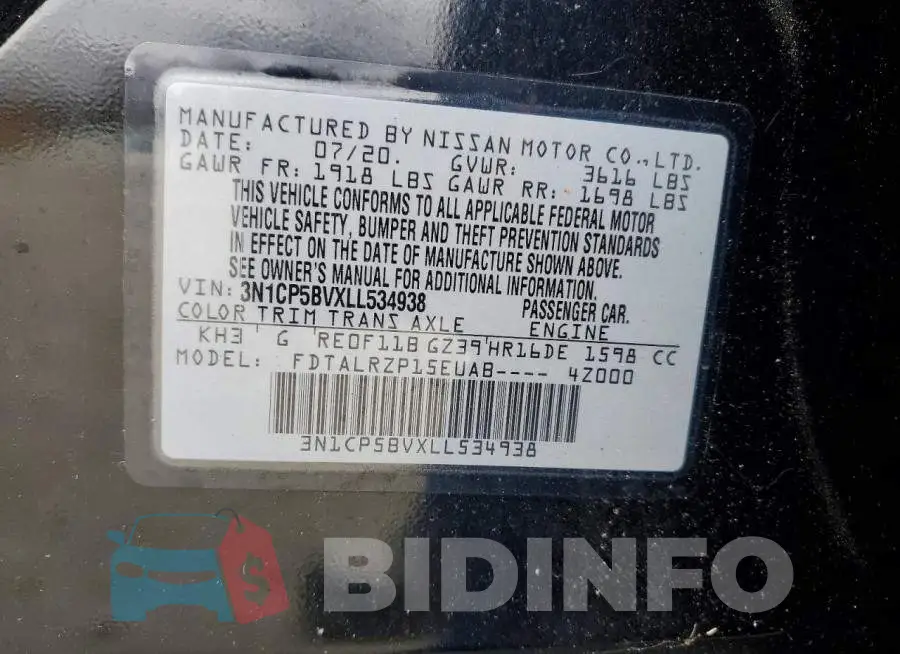 3N1CP5BVXLL534938 Photo# 12