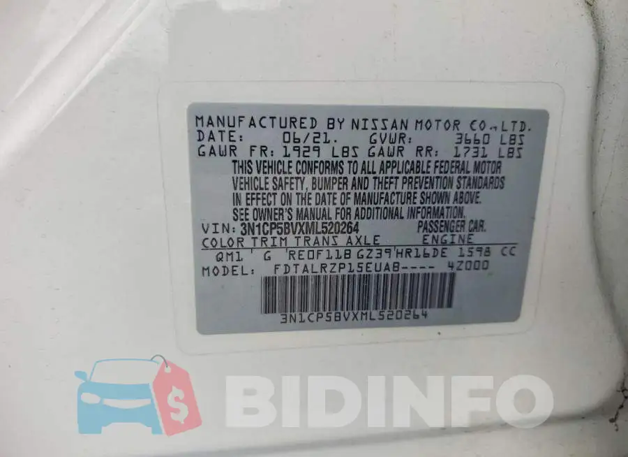 3N1CP5BVXML520264 Photo# 12