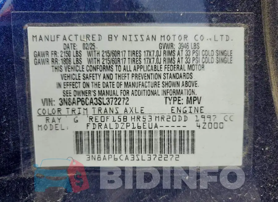 3N8AP6CA3SL372272 Photo# 14