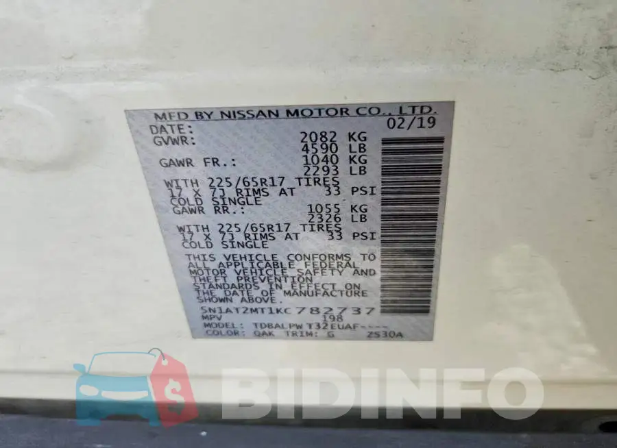 5N1AT2MT1KC782737 Photo# 13