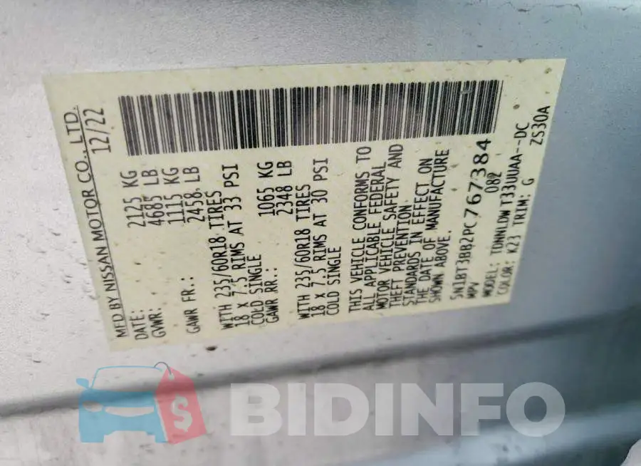 5N1BT3BB2PC767384 Photo# 14